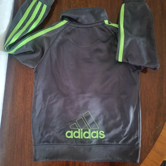 Kids Adidas Gray and Green Track Jacket - Picture 7 of 7